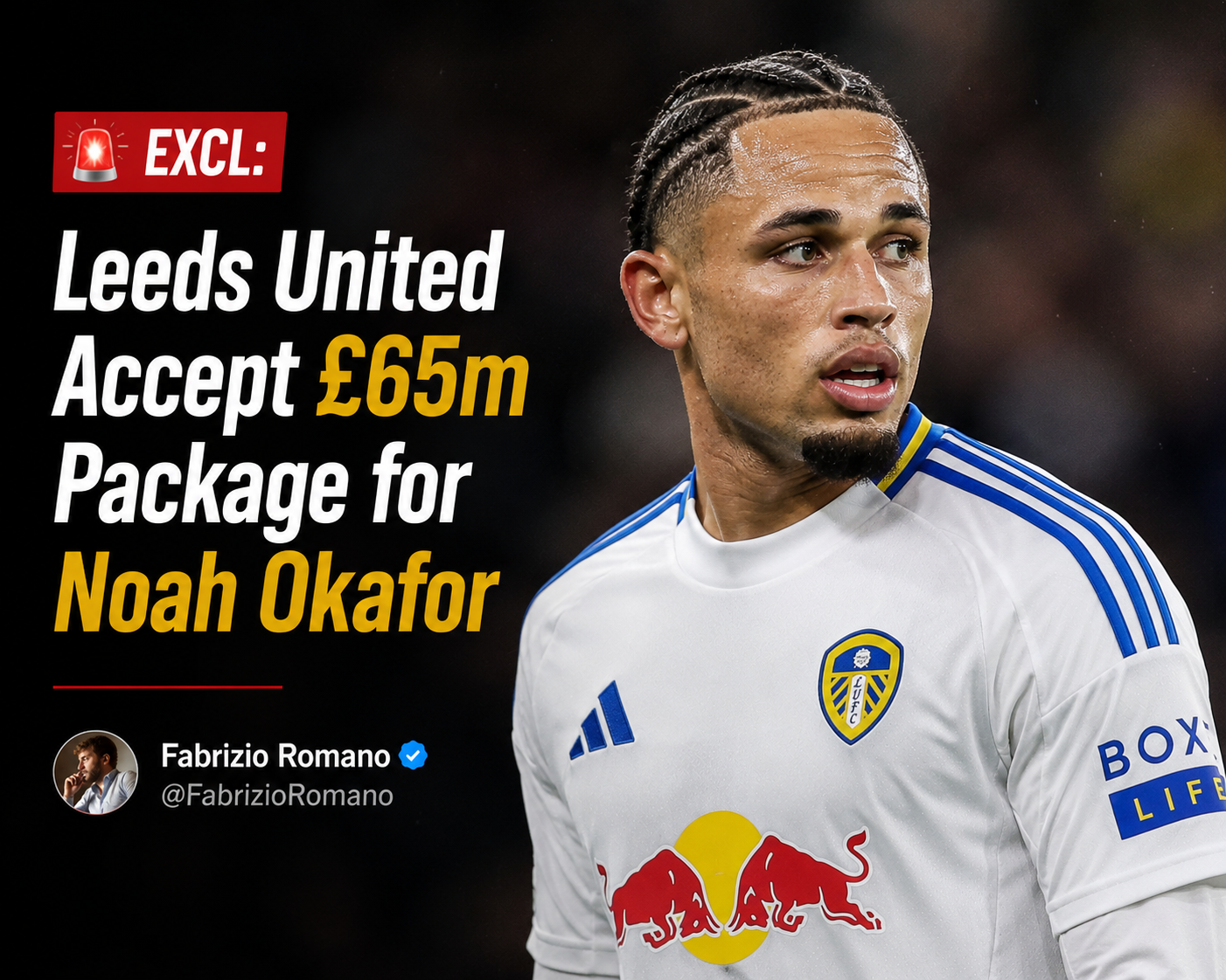 EXCL: Leeds United Accepts £65m Package for Noah Okafor