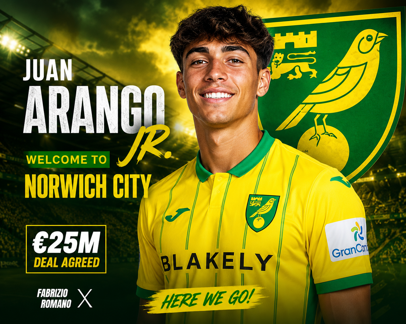 Norwich City Agree €25m Deal to Sign Spanish Forward Juan Arango Jr. from Girona